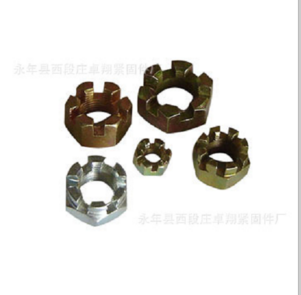 供應(yīng)8.8級(jí)六角開(kāi)槽螺帽 螺母 螺絲