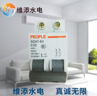 微型高分段漏電保護(hù)斷路器 智能塑殼漏電批發(fā)DZ47-32A/2P空氣開關(guān)
