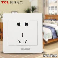TCL羅格朗開關(guān)插座面板雅白五孔墻壁插座86型二三插電源插座