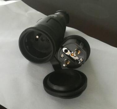 廠家直銷(xiāo)法式黑色橡膠防爆防摔防水插頭插座
