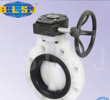 供應PVDF蝸輪式/手柄式蝶閥D371X-6S塑料蝶閥(圖)