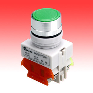 批發(fā)香港易博通電子eboton按鈕開關(guān)Y090-11BN 一開一閉平頭鈕綠色