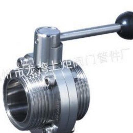 供應溫州廠家供應批發(fā)衛(wèi)生級不銹鋼手柄外螺紋蝶閥，拉桿式螺紋蝶閥，多位手柄蝶閥