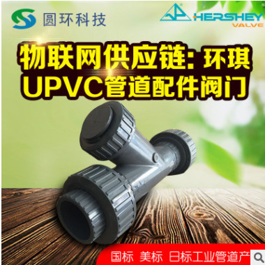 臺灣環(huán)琪國標UPVC活接式Y型過濾器DN15 DN20 DN25雙由令pvc過濾器