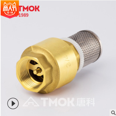 唐科閥門 螺紋黃銅立式止回閥 過濾彈簧單向止回閥 源頭廠家直銷