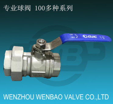 2片式活接不銹鋼球閥，材質CF8, CF8M Q21F-1000PSI-DN50球閥