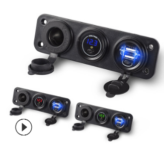 2019年新款一分三車載手機充電器插座 防水點煙器插座 12vUSB充