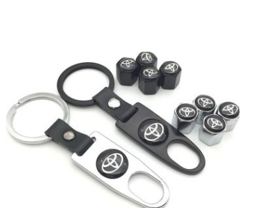 汽車氣門嘴 美國款豐田專用黑色扳手氣門嘴帽 輪胎金屬鑰匙扣氣嘴