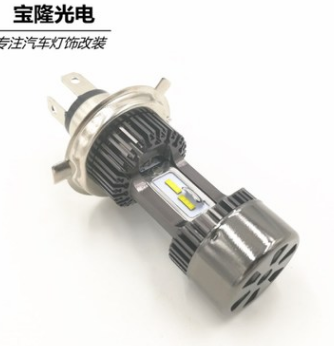M8電動(dòng)車(chē)燈摩托車(chē)led前大燈H4超亮內(nèi)置直插12V48V三爪HS1亞馬遜