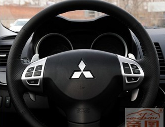 三菱翼神方向盤標及按鍵區(qū)防刮保護成型3D碳纖貼（3件套）