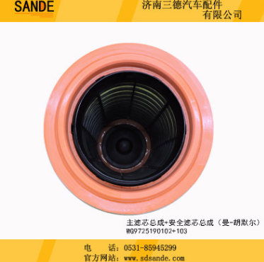 主濾芯總成+安全濾芯總成（曼-胡默爾2841）WG9725190102+103