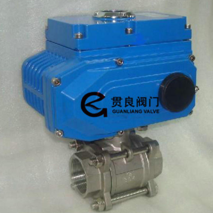電動三片式球閥，三片式螺紋球閥