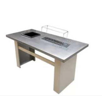 供應(yīng) 室內(nèi)不銹鋼自動燒烤桌 餐廳 木炭試自動翻轉(zhuǎn)燒烤桌