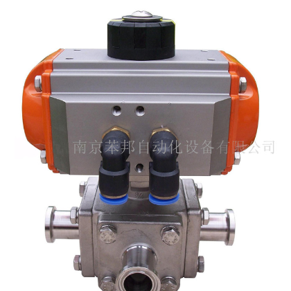 氣動三通衛(wèi)生級球閥，廠家直供意大利AT衛(wèi)生級氣動閥門