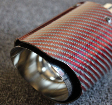 廠家直供尾喉 汽車排氣管紅色改裝專用碳纖維尾喉