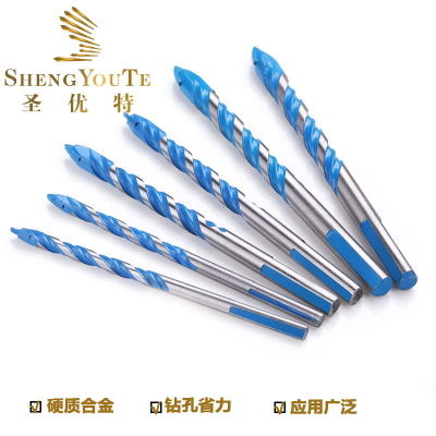 優(yōu)質(zhì)硬質(zhì)合金一字三角鉆 瓷磚水泥陶瓷墻壁玻璃防滑柄陶瓷鉆頭