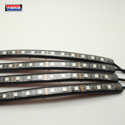 汽車LED氣氛燈 手機APP控制七彩聲控免改裝腳底燈腳窩氛圍燈 12燈