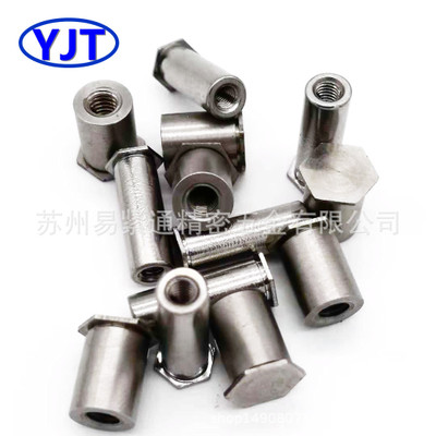 廠家直銷不銹鋼盲孔壓鉚螺母柱BSOS-M4通訊機柜鈑金六角壓鉚螺柱