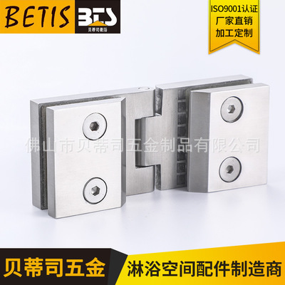 直銷90度雙邊玻璃合頁(yè)定制浴室不銹鋼浴室?jiàn)A供應(yīng)淋浴房配件玻璃夾