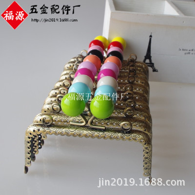 10.5cm方形壓花花邊糖果頭口金 箱包配件批發(fā) 每色珠子50只起