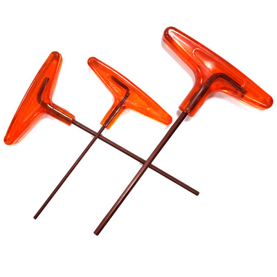 廠家直銷(xiāo)平頭T型內(nèi)六角扳手 S2古銅色手動(dòng)扳手 優(yōu)質(zhì)紅色塑料把手