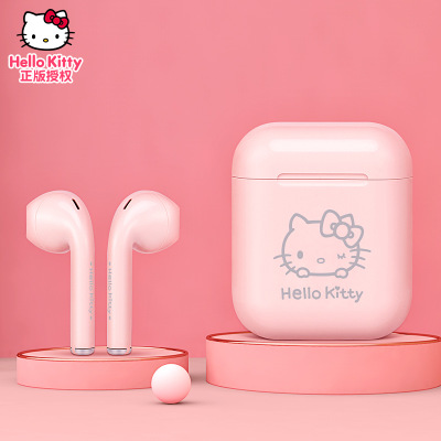 新款Hello Kitty tws藍(lán)牙耳機(jī)5.0無(wú)線充電運(yùn)動(dòng)凱蒂貓卡通耳機(jī)現(xiàn)貨