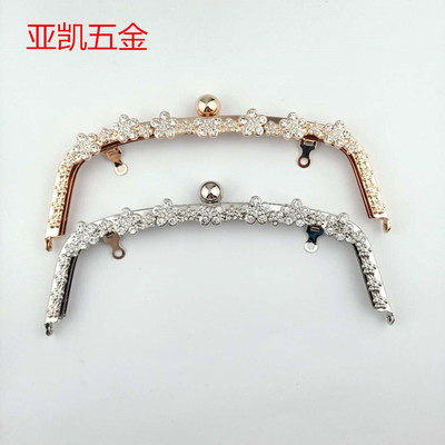 現(xiàn)貨 22cm 拱形 和尚頭 梅花鑲鉆 口金 有孔螺絲 口金配件