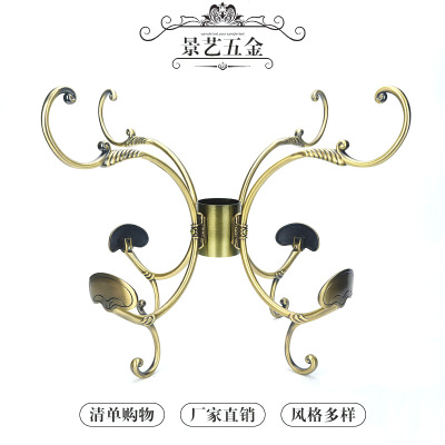 青古銅衣帽架 歐式美式田園風(fēng)格實(shí)木落地衣架 臥室高檔掛衣鉤 一件代發(fā)