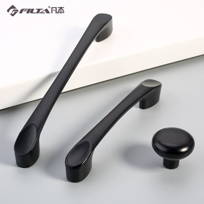 溫州衣櫥柜拉手鋁合金黑色拉手 現(xiàn)代簡約抽屜鋁合金黑色柜門拉手