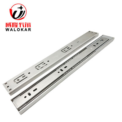 不銹鋼304抽屜軌道三節(jié)軌加厚緩沖阻尼滑軌櫥衣柜導軌