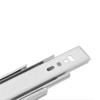 緩沖三節(jié)導軌不銹鋼滑軌靜音45寬軌道伸縮抽屜櫥柜五金配件批發(fā)