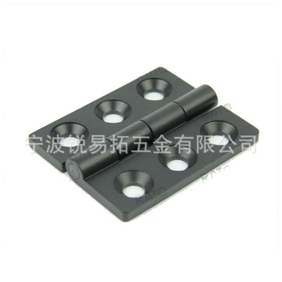 黑色噴塑 工業(yè)鋅合金鉸鏈6孔合頁(yè)電柜門開(kāi)關(guān)門對(duì)接鉸鏈