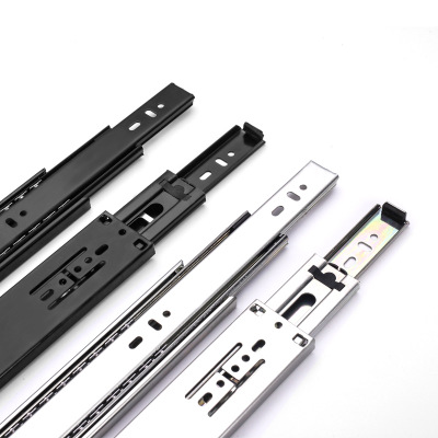 4511#1.0足厚三節(jié)靜音抽屜滑軌三折導(dǎo)軌家具五金配件滑道廠家直