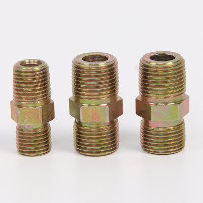 批發(fā)液壓鐵接頭 油管過鍍對(duì)絲接頭 鍍彩卡套擴(kuò)口接頭 D型A型直接