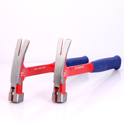 三輪五金工具錘子建筑裝修榔頭防滑起釘鐵錘帶磁吸釘包塑 羊角錘