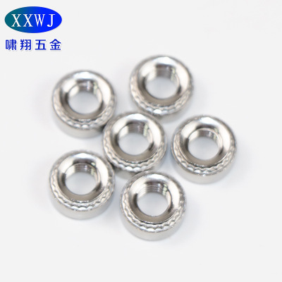 廠家批發(fā)304不銹鋼美標(biāo)壓鉚螺母 壓板螺帽壓花壓鉚螺母直銷(xiāo)