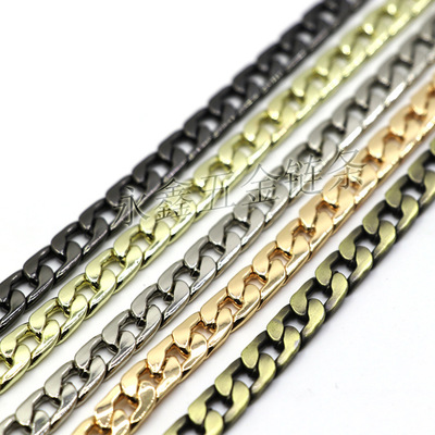 現(xiàn)貨成品鏈高檔韓國7mm扁鏈包包鏈條配件金屬包鏈包帶金屬包帶子
