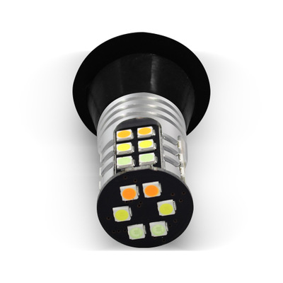 汽車led三色一體轉(zhuǎn)向燈帶日行燈3030 30SMD高亮解碼行車燈1156T20