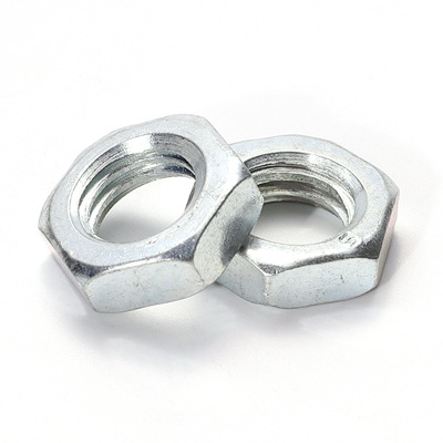 鍍鋅8級薄螺母高強度鍍鋅外六角螺母GB6172焊接螺絲螺帽配件
