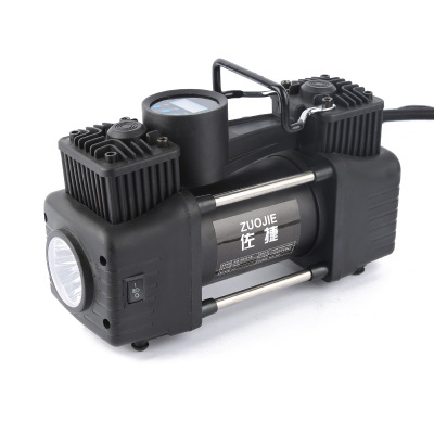 直銷大功率雙缸數(shù)顯充氣泵 汽車帶燈輪胎打氣泵 金屬車載充氣泵