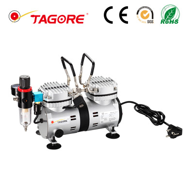 廠家直銷 泵 活塞式無油靜音空氣壓縮機(jī)雙缸便攜式醫(yī)用氣泵充氣