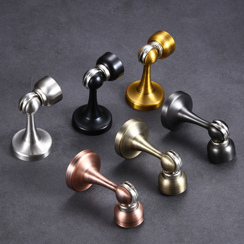 門吸不銹鋼黑色防撞門擋靜音加厚門頂強磁力加長墻吸槍灰色吸門器