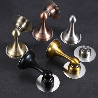 門吸 免打孔兩用防撞門頂強磁靜音吸門器隱形門擋黑色 不銹鋼墻吸