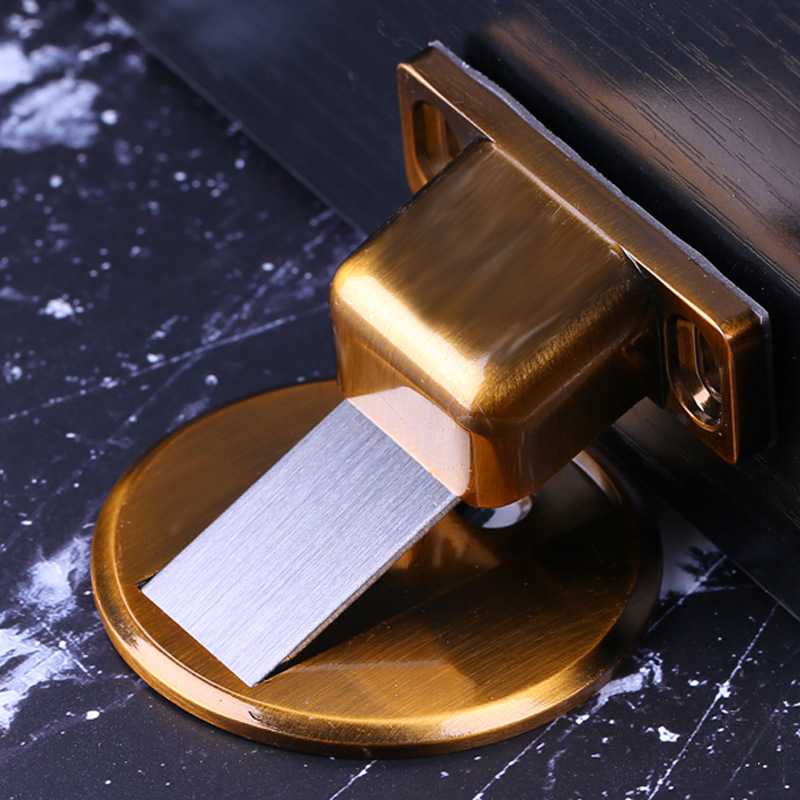 地吸免打孔 防撞隱形門擋鋅合金強磁實木門加厚地板吸 黑色門吸