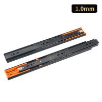 廠家直銷 不銹鋼緩沖阻尼三節(jié)滑軌 櫥柜抽屜加厚靜音導(dǎo)軌軌道批發(fā)