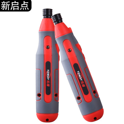 多功能便攜式直柄電批小型迷你電動(dòng)螺絲刀家用充電式起子組合套裝