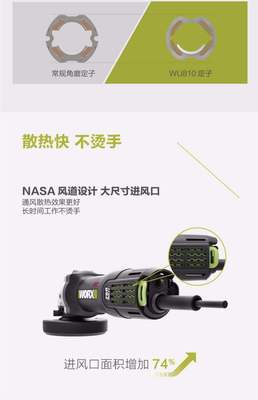 威克士100mm超細手柄750W角磨機全新一代小蠻腰WU810聚能環(huán)轉(zhuǎn)子