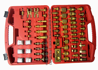 66件套純銅歐洲版汽車(chē)空調(diào)維修檢漏工具側(cè)漏試漏工具堵漏堵頭