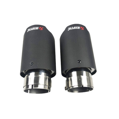 碳纖維單出尾喉排氣管 直邊啞殼亮殼帶AK標排氣管 排氣改裝配件