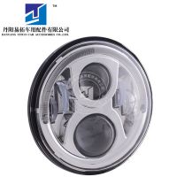 適用牧馬人改裝 7寸龍板大燈三代前大燈 65W大功率牧馬人大燈銀色